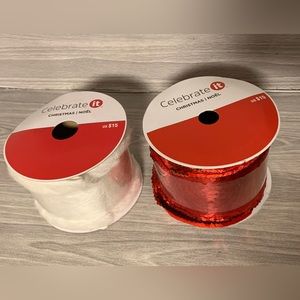 2 Christmas holiday ribbon